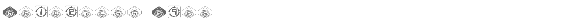 Sample characters Starburst Pips Font